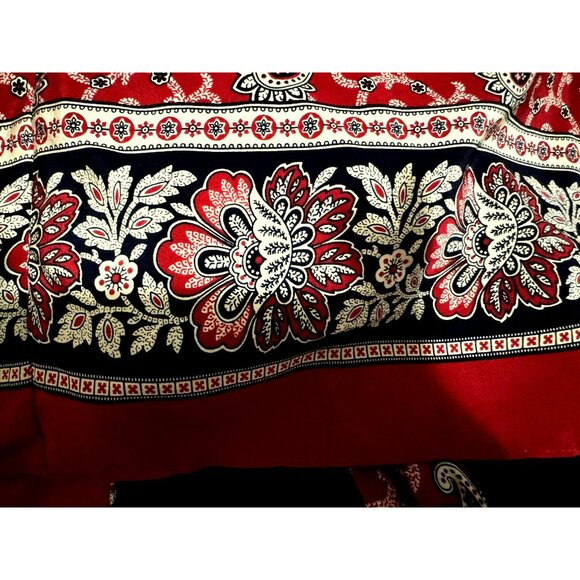 Vintage Talbots 100% Silk Paisley Border Print Maxi Dress Sz 6 Side Wrap - Picture 6 of 6